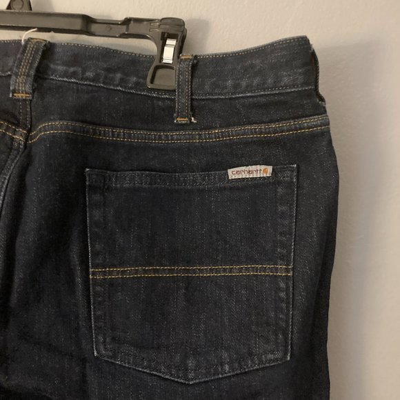 Carhartt Women’s Flannel Lined Jeans Original Fit Straight Leg Dark Wash Size 16 - Picture 5 of 6